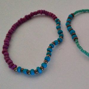 Imported Multicolored bead bracelets from Thailand handmade one size fits all